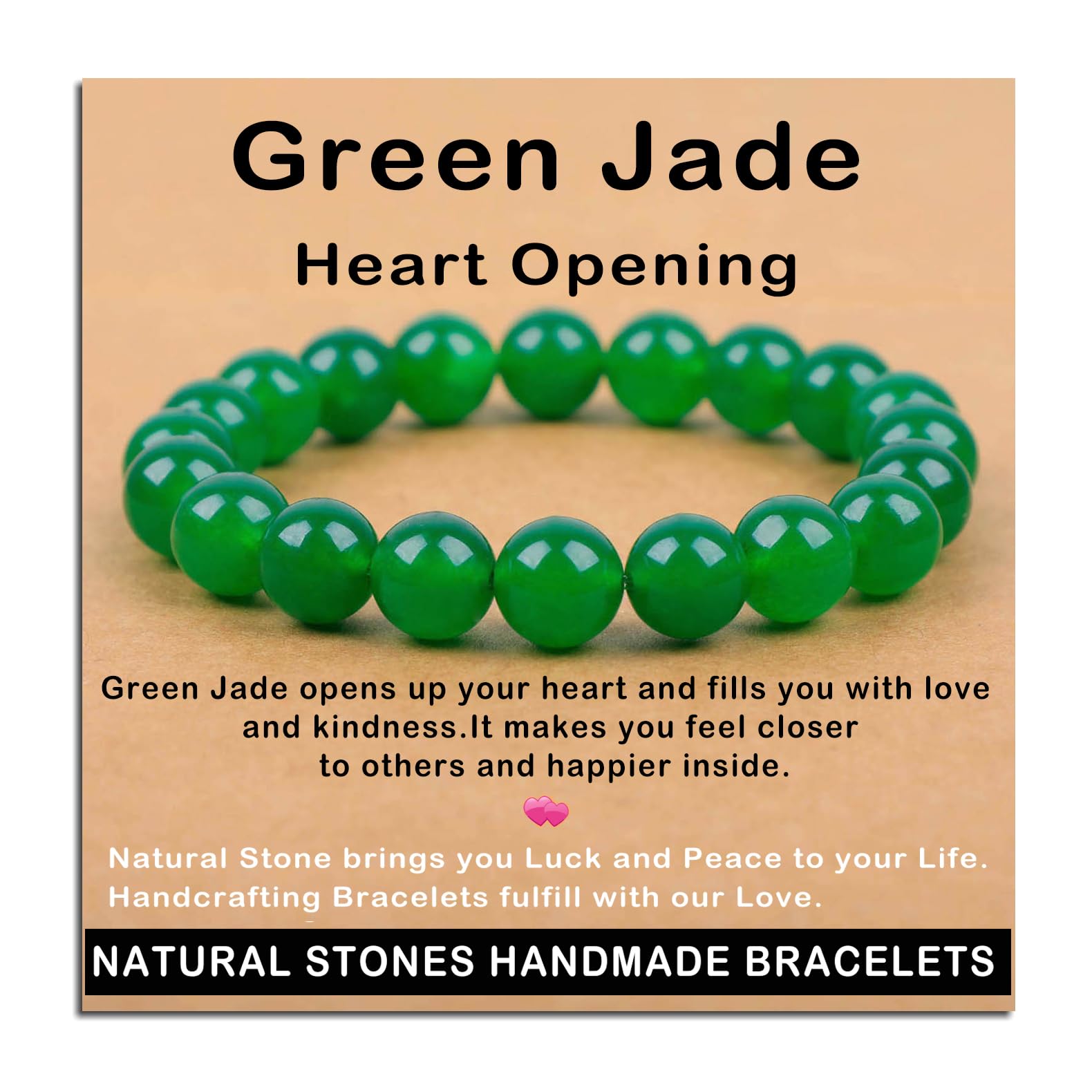 AD Beads Handmade Gemstone Stretch Elastic Bracelet