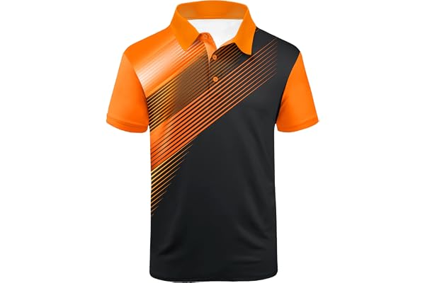 ZITY Men's Golf Shirt Short Sleeve Polo Shirt Moisture Wicking Performance Print Poloshirt for Men Clasic Collared T-Shirt