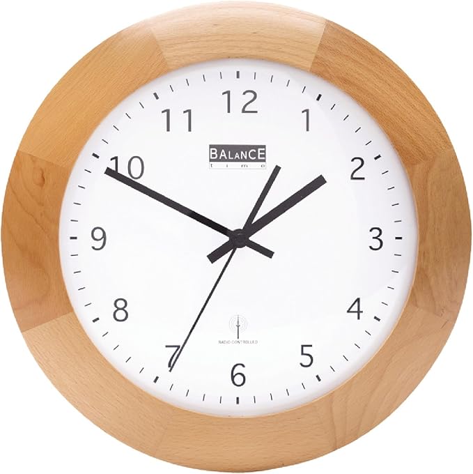 Radio Controlled Wooden Wall Clock Quartz 32 cm Amazon.co.uk