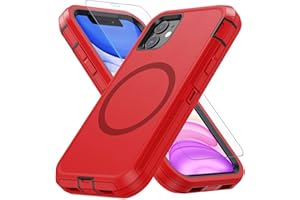 Teayoha for iPhone 11 Phone Case [Compatible with MagSafe][Shockproof][Dropproof][Dust-Proof][with Screen Protector] Heavy Du