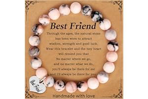 Gybver Natural Stone Bracelet Gifts for Girls Women, Inspirational Encouragement Gifts for Women, Heart Bracelets as Birthday Gifts for Teen Girls with Message Card