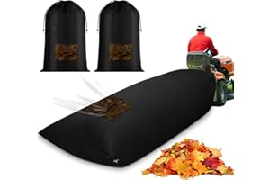 Tryly 2pcs Lawn Tractor Leaf Bag, 78.7 x 51.1Inch Grass Catcher Bag, 420D Large Capacity Leaf Collector with Breathable Botto