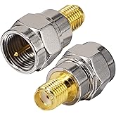 onelinkmore Conectores coaxiales tipo F macho a SMA hembra, conector SMA, adaptador de antena de RF, convertidor de antena de