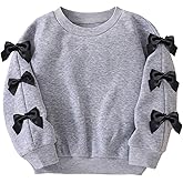 Ltvoo Girls Sweatshirt Cute Bow Long Sleeves Pullover Tops Autumn Fashion Clothes for 4-7 Years