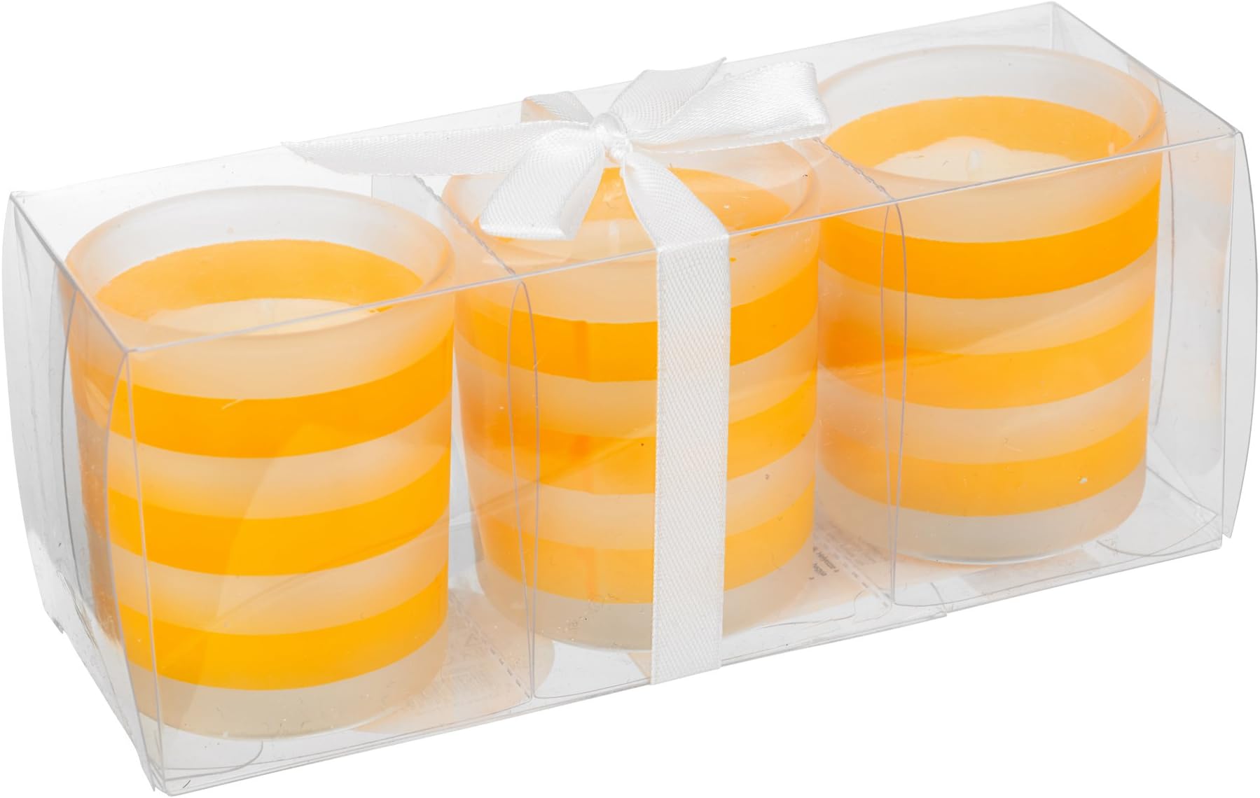 Set of 3 Scented Candles in Neon Glass Jar (Orange)