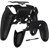 eXtremeRate Custom Back Housing Bottom Shell Compatible with p s 5 Edge Controller, Non-Slip 3D Splashing Cover, Game Improvement DIY Replacement Back Case & Clip Shell - Textured Black
