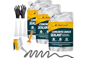 AUTOSEL Concrete Crack Filler, Exterior Cement Crack Filler, Self-Leveling Cement Crack Repair Sealant, Fast Drying, Effectively Repairs Cracks in Driveways, Patios, Sidewalks, and Asphalt Pavements - 3 pcs