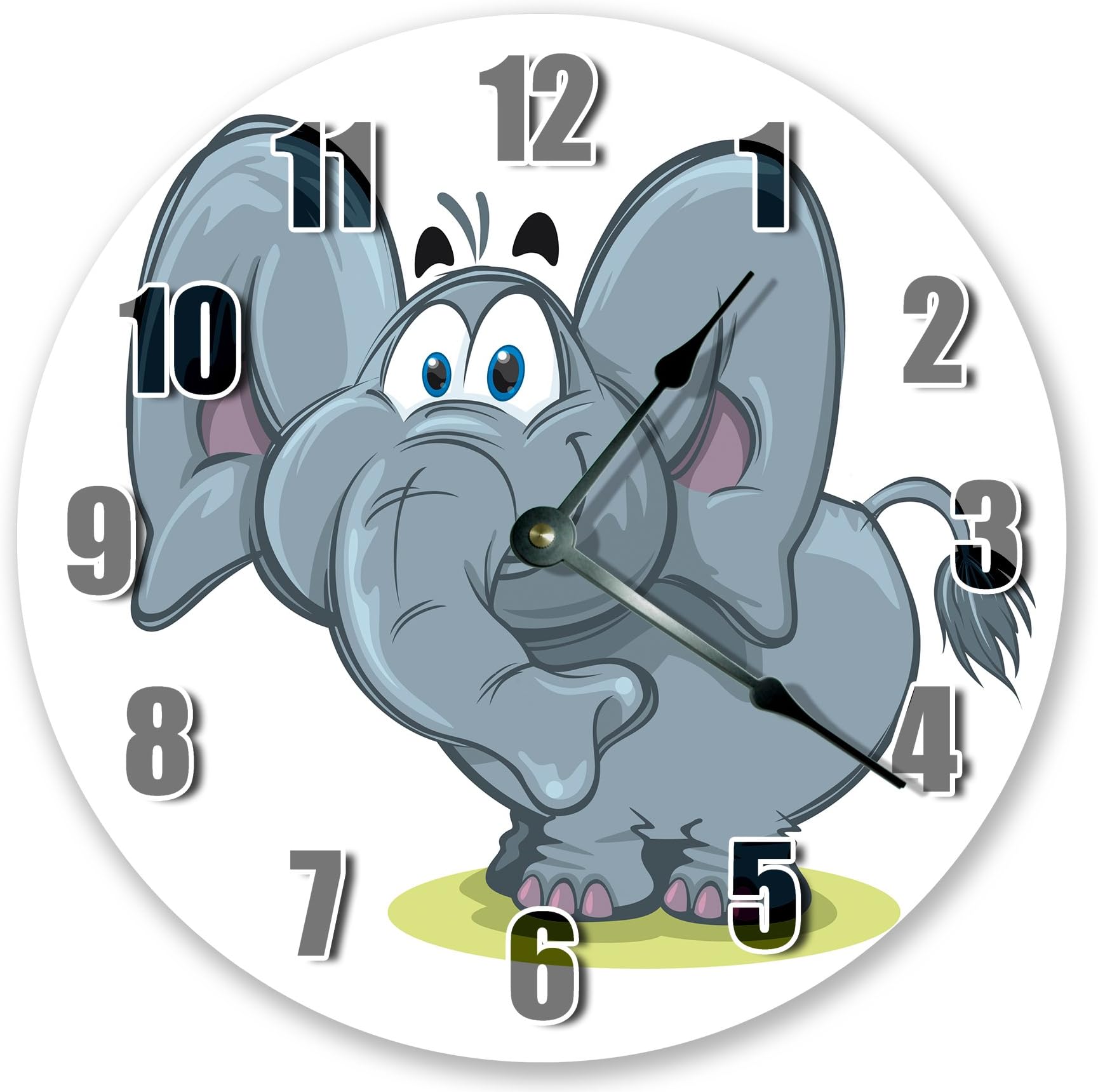 10.5" Smiling Horton The Elephant Clock - Art Clock - Large 10.5" Wall Clock - Home Décor Clock