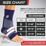 SS Sleeve Stars Ankle Brace with Removable Strap Navy Small/Medium view 5