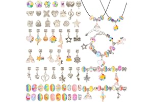 fiezkaa Charm Bracelets Making Kit for Girls Ages 6-12, Kids DIY Jewelry Making Kit(Colorful)