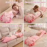 Mewaii 44in Pink Axolotl Plush Pillow Long Sleeping Hug Toy view 5