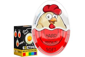 REVOLMAX Egg Timer That Goes in Water, Color Changing Egg Timer, Perfect for Boiling Eggs - Hard, Medium, Soft (1 Pack, Red)