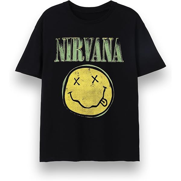 Amazon.com: Nirvana Kids Black Short-Sleeved T-Shirt | Yellow Logo