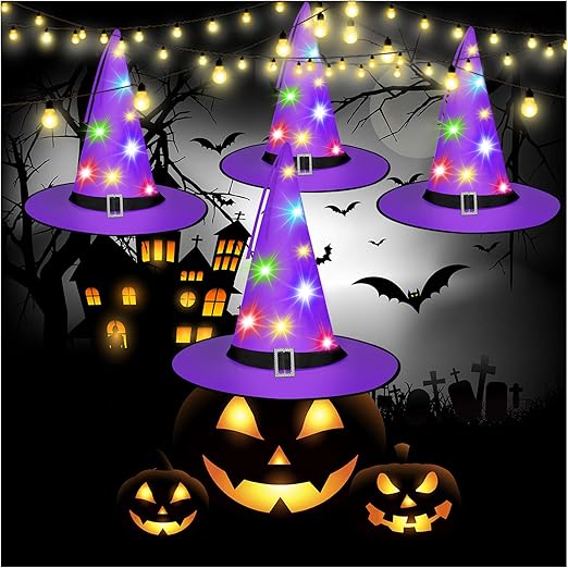 halloween witch hat string lights
