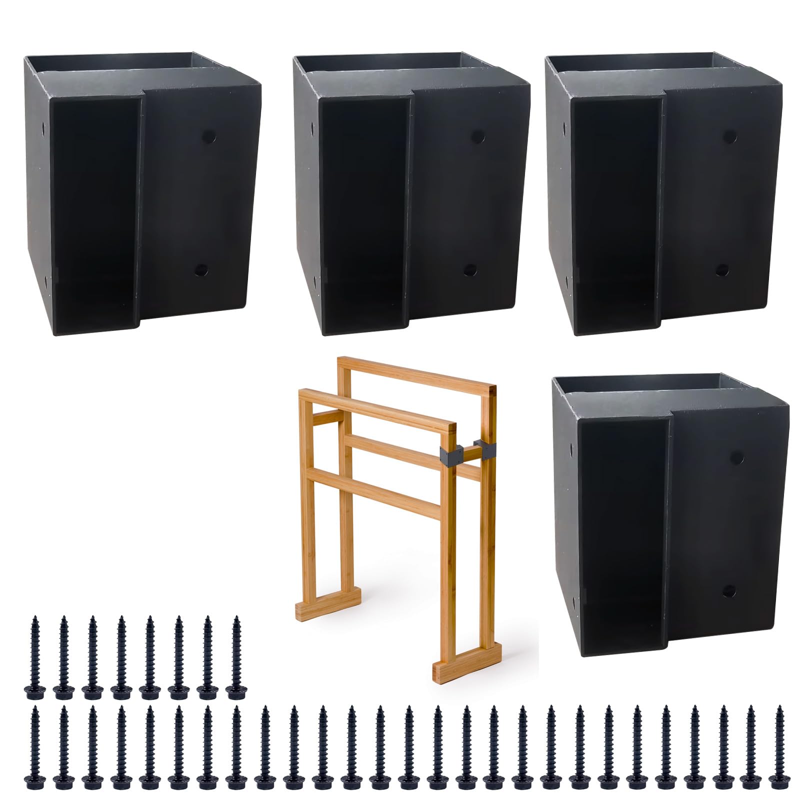 Photo 1 of 8 Workbench Bracket Kit Heavy-Duty 3-Way Right Angle Corner Brackets (with Screws) for Workbenches, Work Tables, Garage Shelves, AndMany OtherWood Projects