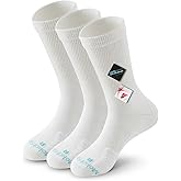 Mokah Stone Diabetic Crew Socks for Men Women, COOLMAX LYCRA Moisture-Wicking Non-Binding Socks Neuropathy Sock, 3 Pairs