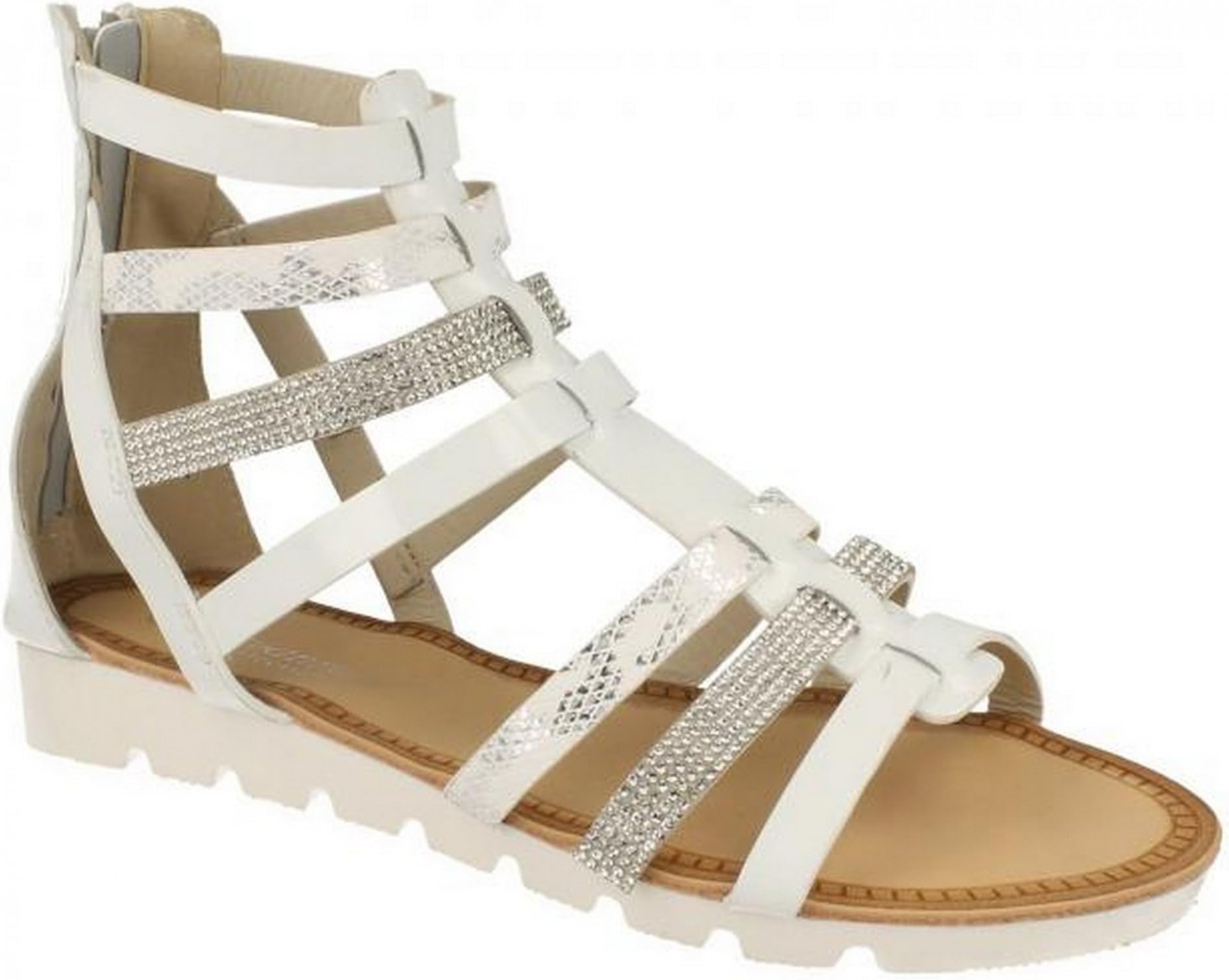Ladies Savannah Synthetic Patent Gladiator Sandals F10495