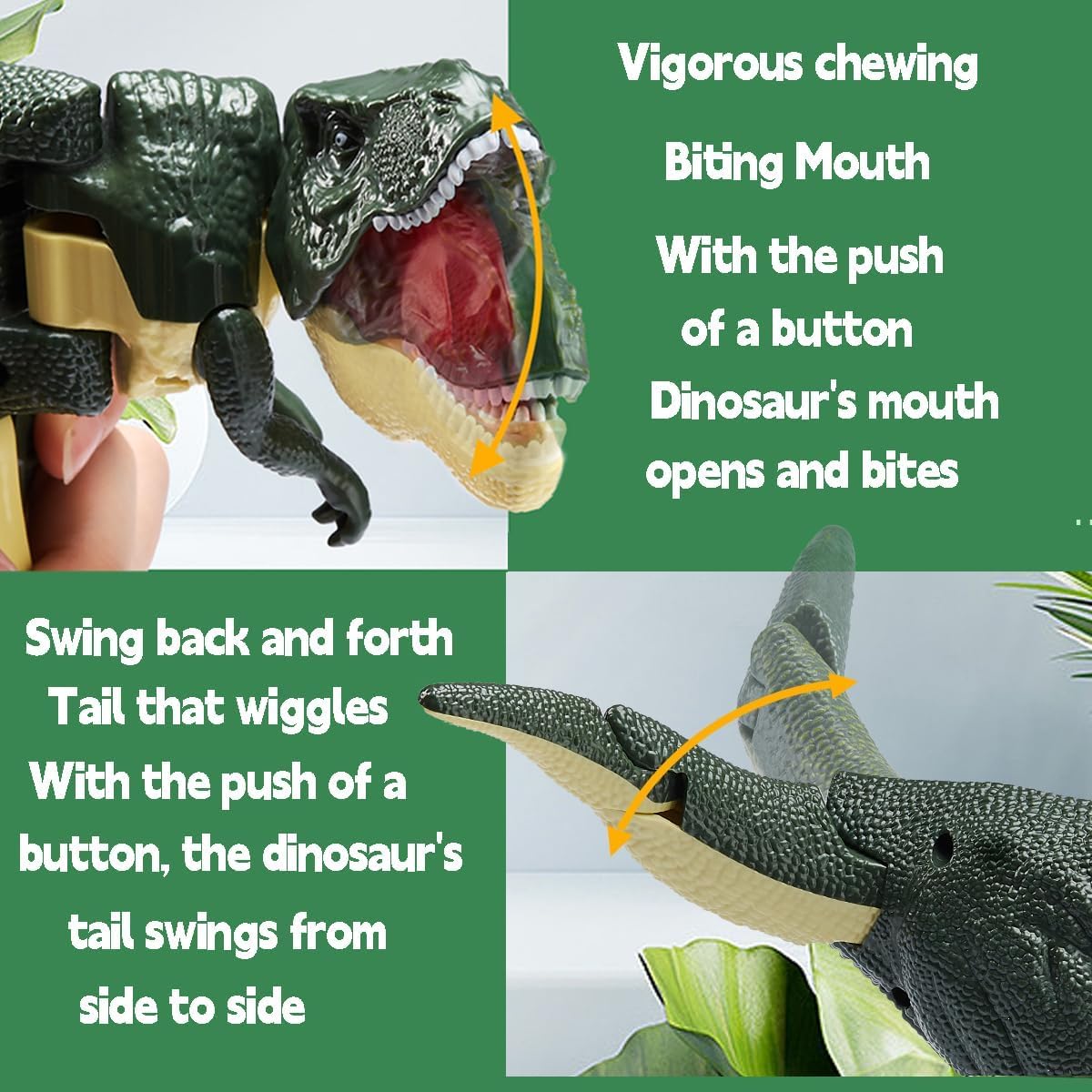 Dinosaurio Zazaza Dino Zaza -2024 Funny Dinosaur Toys, Trigger The T-Rex, Dinosaur Chomper Toys, Dino Grabber Toy, Dinosaur Snapper Novelty Gag Toy Prank Toy (Green)