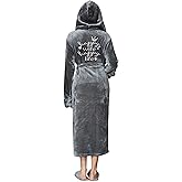 Lotus Linen Personalized Plush Bath Robe for Women Hooded Bathrobe Custom Embroidered Monogram Gift