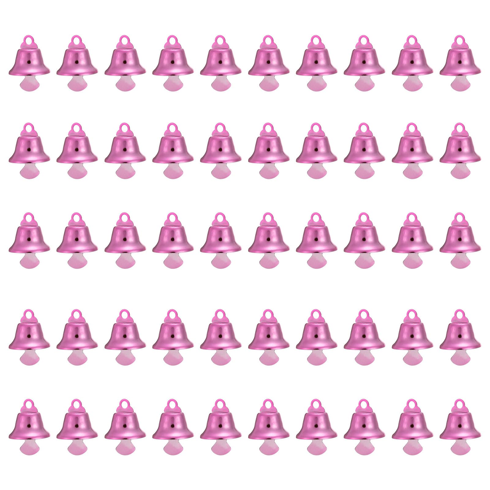 Patikil Mini Craft Bells - 50 PCs Jingle Bells (0.6") Metal - Pink Wedding & Home Decor