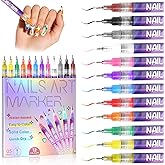 12 Colors Nail Art Pens & Nail Art Markers Set, Nail Polish Pens for Nail Painting