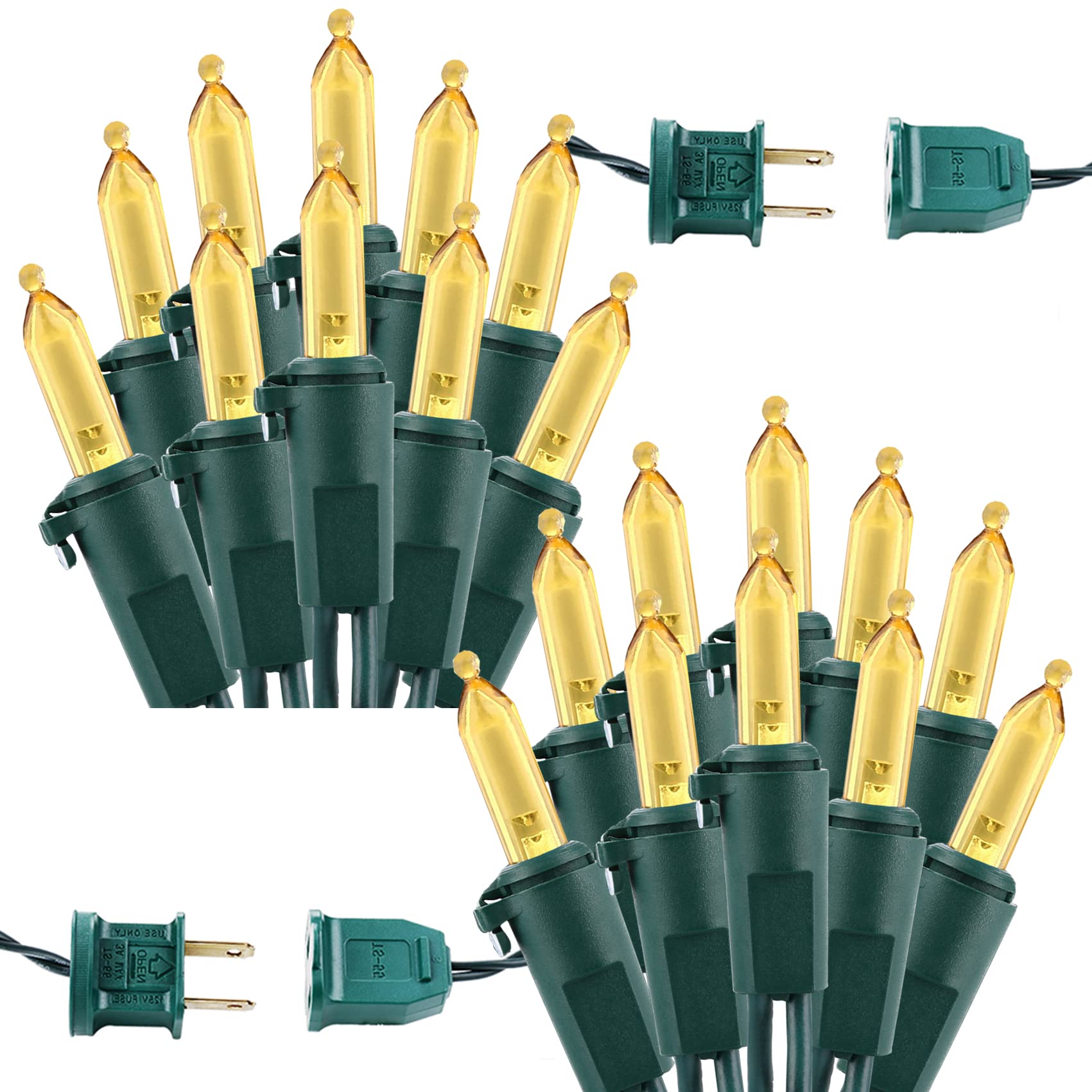 Photo 1 of Brizled Christmas Lights Warm White, 2 Pack 33ft 100 LED Christmas String Lights, 120V UL Certified Connectable Xmas Tree Lighting Mini Xmas Light Set for Holiday Tree Home Party Indoor Outdoor Decor