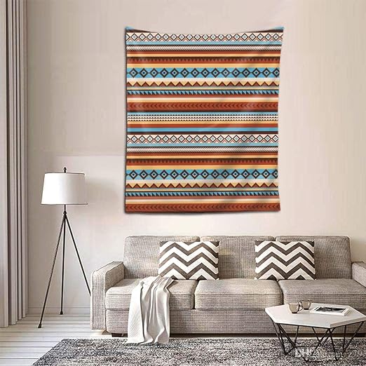 Amazon De Xqqr Wandbehang Dekoration Tapisserie Indianer Ethno Aztec Tribal Muster Wandteppich Fur Wohnheim Wohnzimmer Schlafzimmer Decke Wandkunst Home Decor 129 5 X 152 4 Cm