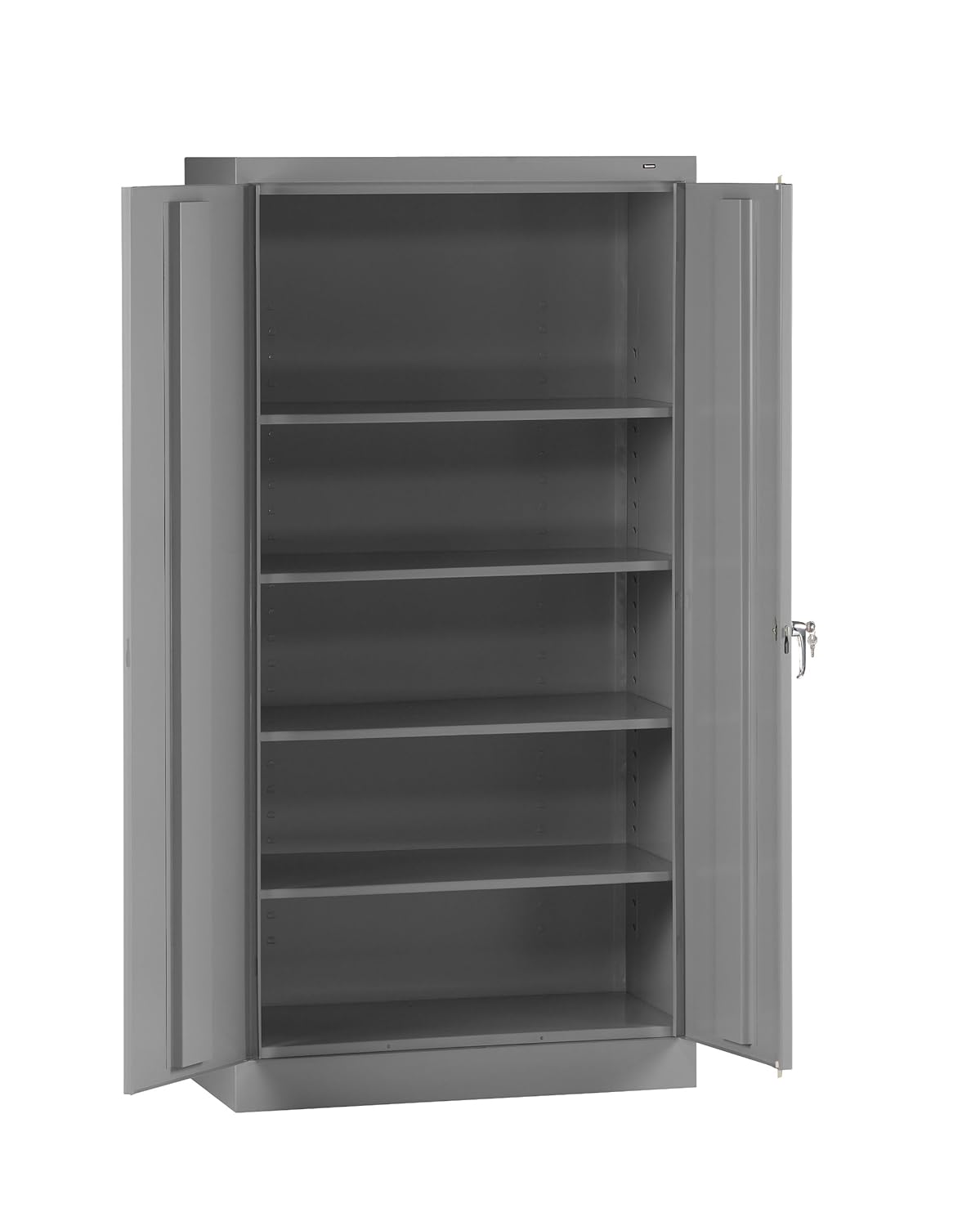 Tennsco 7224 24 Gauge Steel Standard Welded Storage Cabinet, 4 Shelves, 200 lbs Capacity per Shelf, 36" Width x 72" Height x 24" Depth, Medium Grey