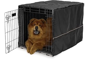 MidWest Homes for Pets Intermediate Dog Crate Cover, Black Polyester Privacy Kennel Cover Fits Most 36-Inch Crates, Machine Washable, Reduces Barking & Chewing