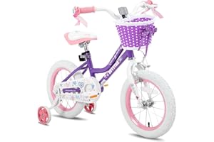 JOYSTAR Angel Girls Bike for Toddlers and Kids Ages 2-9 Years Old, 12 14 16 18 Inch Kids Bike with Training Wheels & Basket, 18 in Girl Bicycle with Handbrake & Kickstand