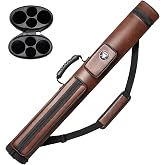 Adhafera Pool Cue Case, 2 X 2 Hard Pool Stick Case, Billiards Accessories | Fit 2-Piece Cue Up to 58", Faux Leather, Two Pockets, Hard Case