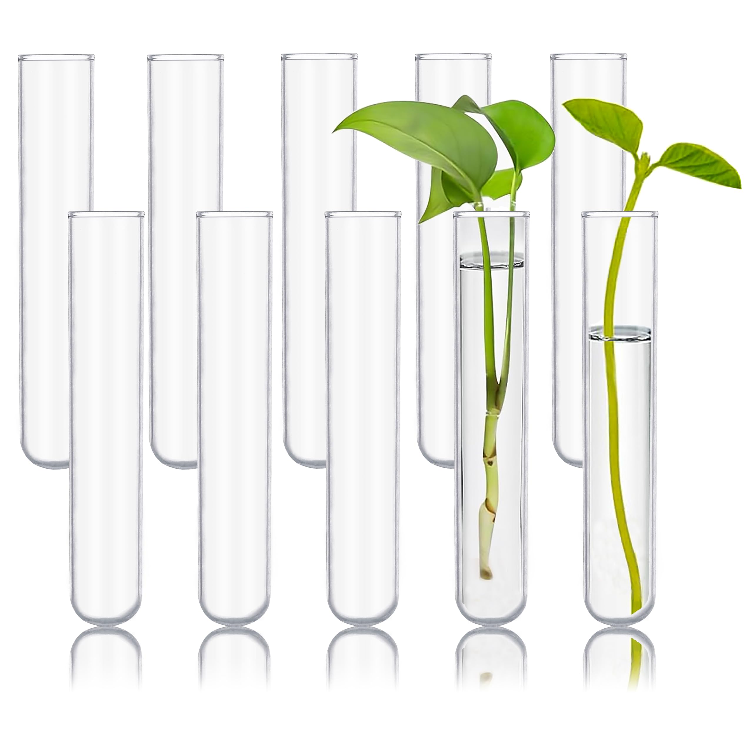 Photo 1 of HUAOU 10pcs 60ml Glass Test Tubes, 25x150mm 3.3 Borosilicate Glass Test Tubes for Scientific Experiments, Party and Home Decorations, Candy Storage and Plant Propagation