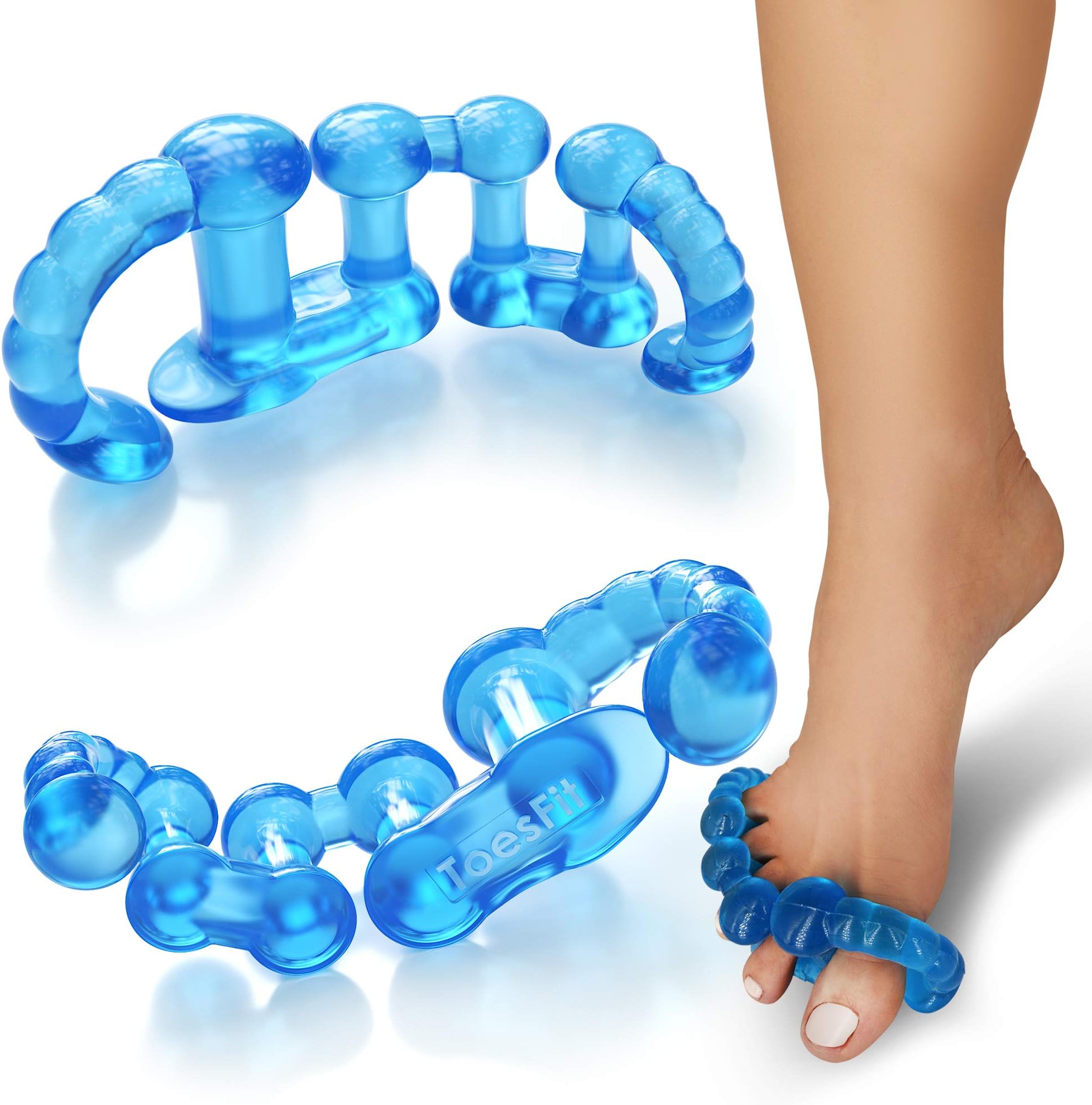 Gel Toe Separators & Toe Straightener by Toesfit. U.S. Patent Pending Toe Corrector for Bunions, Hammertoe, Crooked Toes, Foot Pain &More. Toe Spacers for Yoga Practice. Toe Spreaders for Men & Women