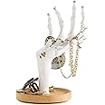 Suck UK Skeleton Hand Ring Holder & Jewelry Stand Earring Organizer & Necklace Holder For Gothic Decor Halloween Decorations
