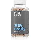 Pure for Men Original Vegan Cleanliness Stay Ready Fiber Supplement | Helps Promote Digestive Regularity | Psyllium Husk, Aloe Vera, Chia Seeds, Flaxseeds | Proprietary Formula | 120 Vegan Capsules