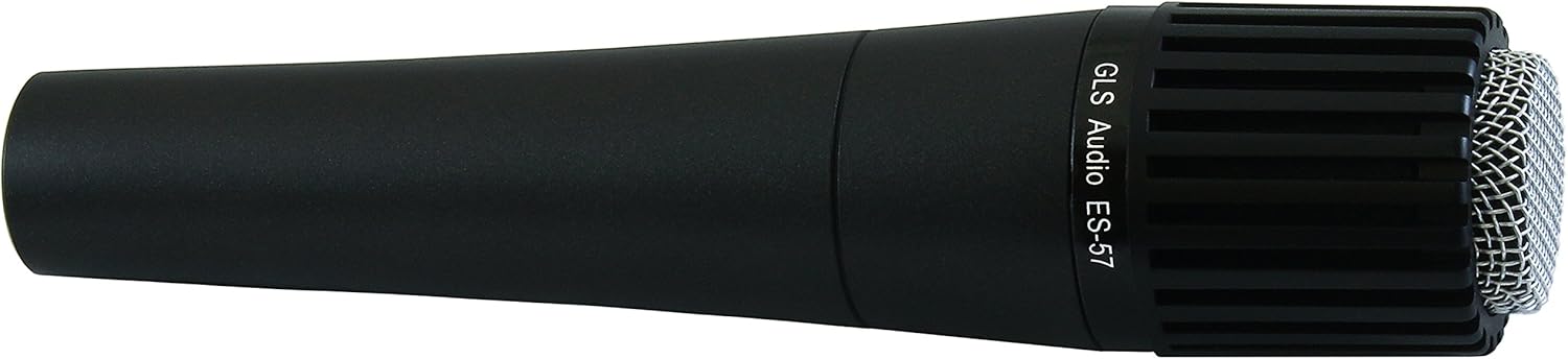 GLS Audio Instrument Microphone ES-57 & Mic Clip - Professional Series ES57 Dynamic Cardioid Mike Unidirectional - For Instruments, Drums, Percussion, Vocals, and more: Musical Instruments