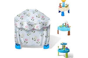 YUYAKACover Kids Water Table Cover Fit Little Tikes Fish 'n Splash Water Table, Waterproof Dust Proof Outdoor Toys Cover-Cover only (Flowers, S) (Flowers, 34"Dx20"H)