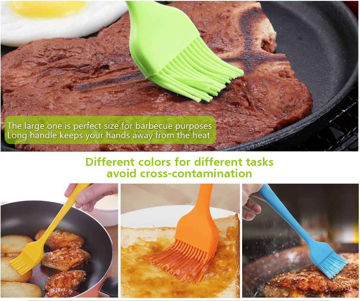 Silicone Basting Pastry Brush Spread Oil Butter Sauce Marinades for BBQ Grill Baking Kitchen Cooking, Baste Pastries Cakes Meat Sausages Desserts, Food Grade, Dishwasher safe: Kitchen & Dining