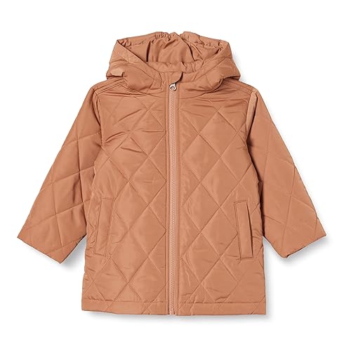 Amazon Essentials Unisex Toddlers' Long Quilted Jacket, Light Brown, 4T