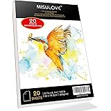 MISULOVE 6.1X8.7" Watercolor Paper Pad, Cold-Pressed, Acid-Free, Ideal for Watercolor Painting and Wet Media, Textured Paper