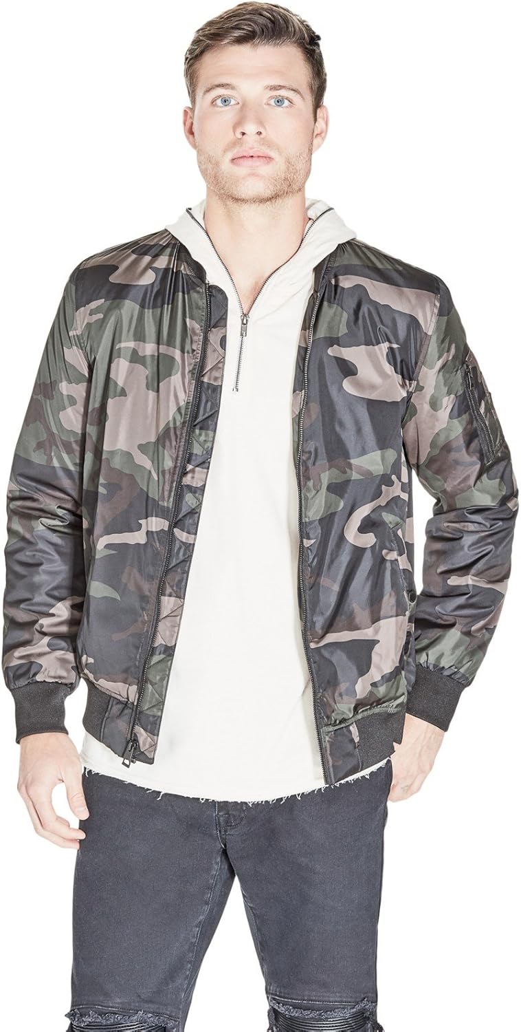 guess camo bomber jacket