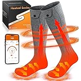 Heated Socks, APP Control Electric Heated Socks for Men Women, Rechargeable Battery Powered Warm Socks, Washable Thermal Socks Foot Warmer for Winter Hunting Skiing Hiking Camping