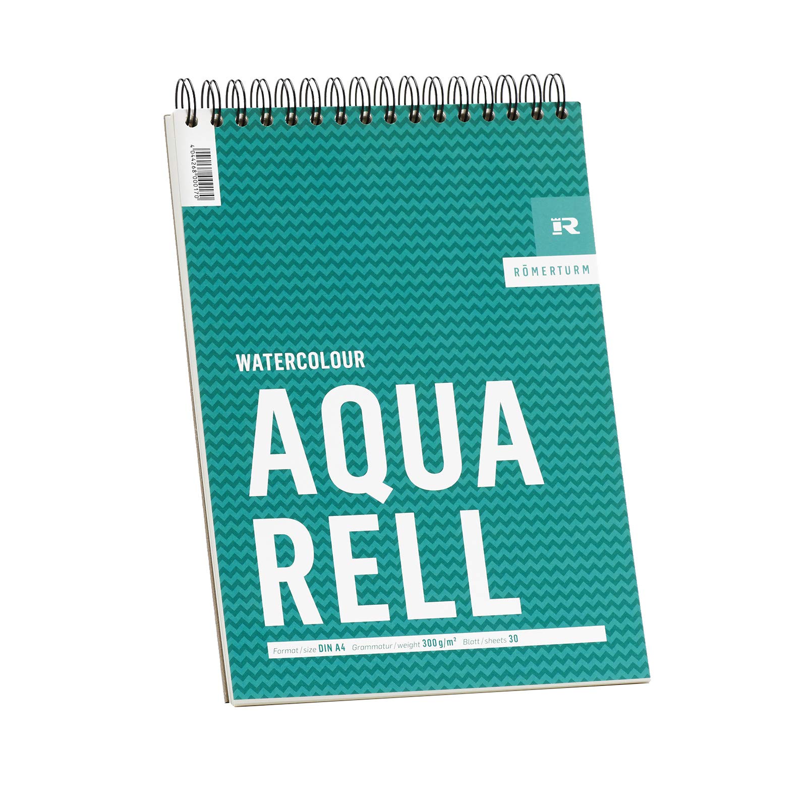 Römerturm Watercolour Pad, DIN A4, 300 g/m², White, Rough, Spiral Bound, 30 Sheets, 88808859