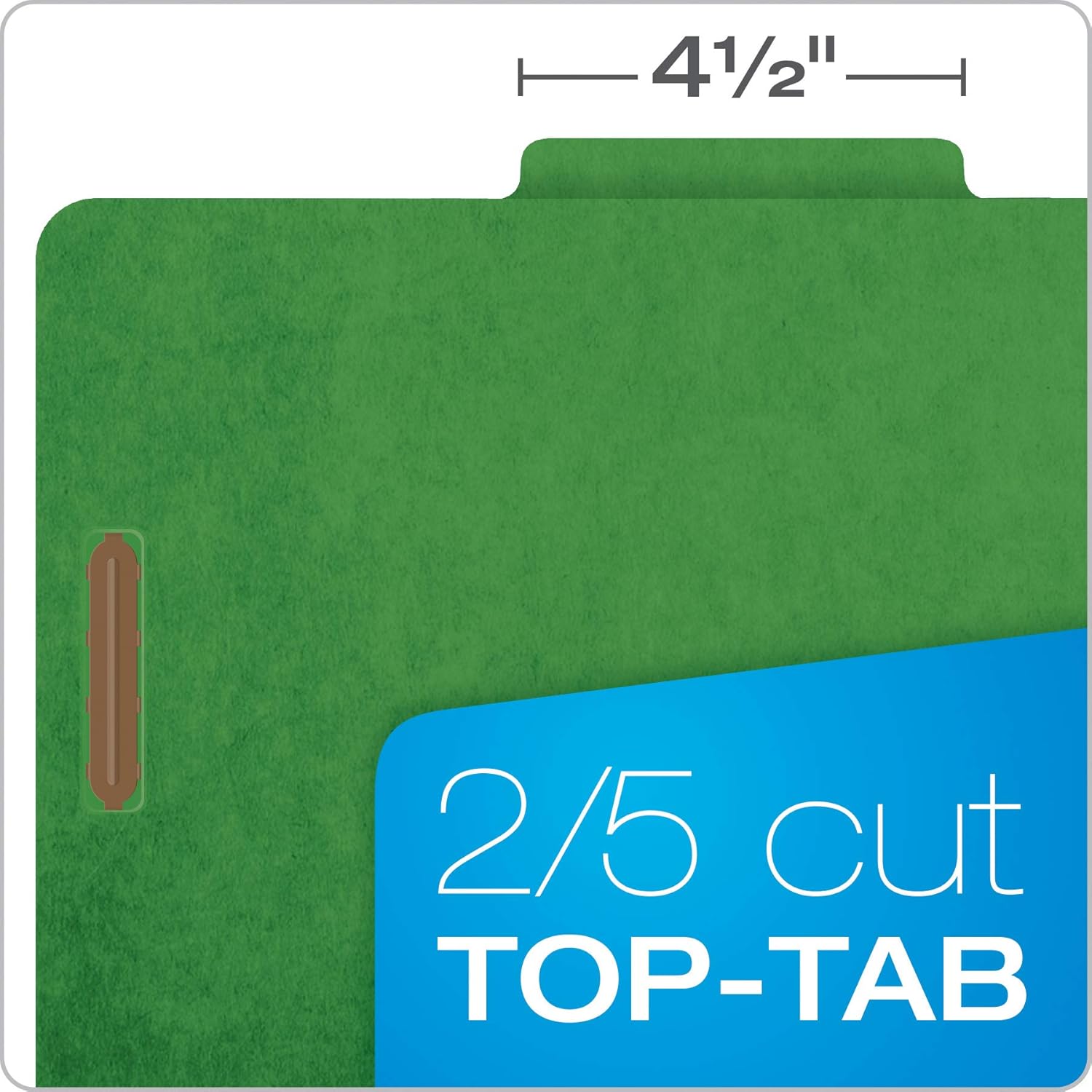 Pendaflex Classification Folders, 1 Divider, 2" Fasteners, Letter, Dark Green, 10/Box (23733P) : Top Tab Classification Folders : Office Products
