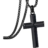 GTMJ Cross Pendant for Men -18K Gold-plated/Silver/Black Cross Necklace, Suitable for Men - Non fading and 100% Waterproof Men's Necklace, 24-26 inch Box Adjustable Chain