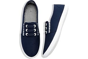 SHUPUA Women's Canvas Slip On Sneakers - Casual Walking Shoes, Non Slip Work Shoes