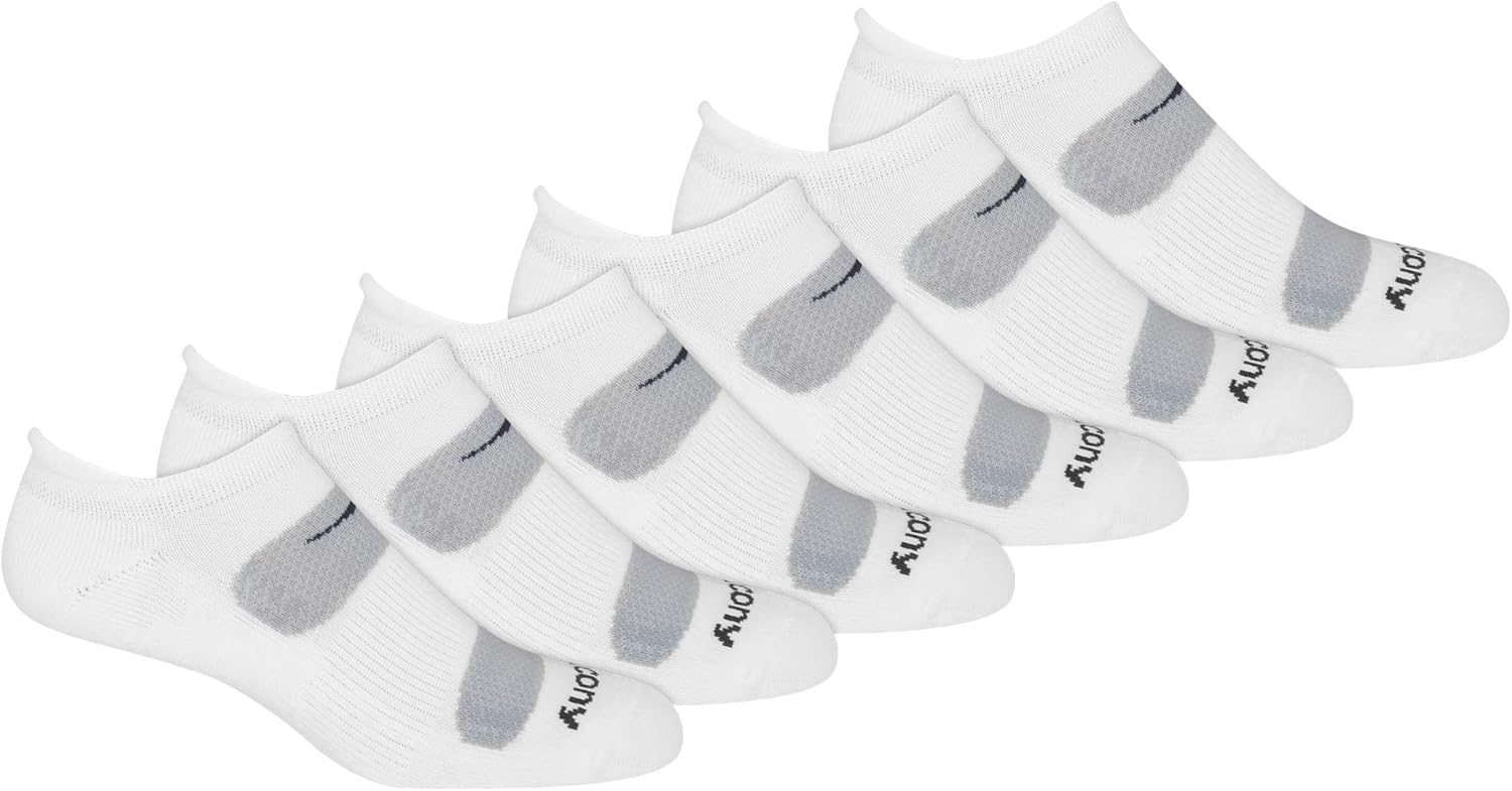 Saucony mens Multi-pack Mesh Ventilating Comfort Fit Performance Tab Socks: Clothing