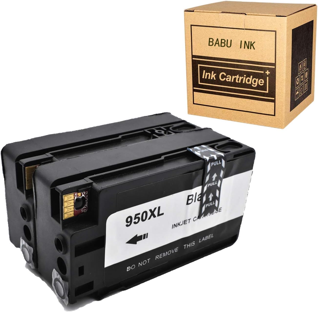 BABU Compatible Ink Cartridges Replacement for HP 950xl Black Work for HP Officejet PRO 8600 8610 8620 8630 8100 8640 8660 8615 8625 251dw 271dw 276dw Printer (2BK)