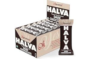 WELLBEE'S Oh, Goodness! Organic Halva Bars - Paleo Friendly - No Additives, Refined-Sugar, or Artificial Sweeteners - 40g Each - 16 Pack (Dark Chocolate)