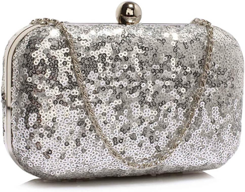 Fancy Clutch Bag Womens Shinny Handbag Evening Designer Sequin Ladies New Look With Chain